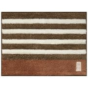 ふわモコ バスマット 45×60cm ブラウンボーダー