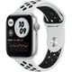 Apple Watch Nike Series 6（GPSモデル）- 44mmシルバーアルミニウムケースとピュアプラチナム/ブラックNikeスポーツバンド [MG293J/A]