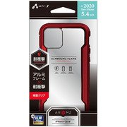 AC-P20S-PC-RD [iPhone 12 mini 用 抗菌仕様 アルミフレーム クリアケース RD]