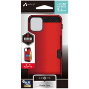 AC-P20S-GG-RD [iPhone 12 mini 用 抗菌仕様 耐衝撃 カードホルダー付きケース RD]