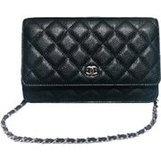 AP0250 Y01588 C3906 チェーンバッグ ブラック キャビアスキン シルバー金具