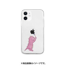 AK19190i12 [iPhone 12 mini 用 ソフトクリアケース お絵かきザウルス ピンク]