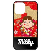 ghp7050-bk-n-iP12mini [iPhone 12 mini 用 ガラスハイブリッドケース 不二家 ペコ和柄 RD]