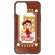 ghp7165-bk-b-iP12mini [iPhone 12 mini 用 ガラスハイブリッドケース 不二家 ペコトドッグ]