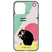 ghp7253-bk-e-iP12mini [iPhone 12 mini 用 ガラスハイブリッドケース くまモン 幾何学]