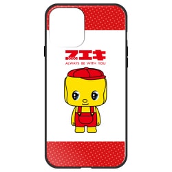 ghp7169-bk-a-ip12 [iPhone 12/iPhone 12 Pro 用 ガラスハイブリッドケース フエキ 赤ドット]
