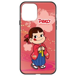 ghp7050-bk-o-ip12 [iPhone 12/iPhone 12 Pro 用 ガラスハイブリッドケース 不二家 ペコ和柄 PK]