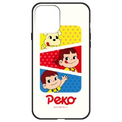 ghp7165-bk-d-ip12 [iPhone 12/iPhone 12 Pro 用 ガラスハイブリッドケース 不二家 みんな集合]