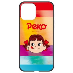 ghp7165-bk-h-ip12 [iPhone 12/iPhone 12 Pro 用 ガラスハイブリッドケース 不二家 カラフルペコ]