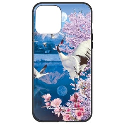 ghp7042-bk-d-ip12 [iPhone 12/iPhone 12 Pro 用 ガラスハイブリッドケース ラッセン MOUNT FUJI]