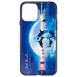 ghp7251-bk-e-ip12 [iPhone 12/iPhone 12 Pro 用 ガラスハイブリッドケース ラッセン SWIM IN THE MOON]