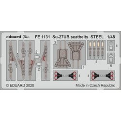 EDUFE1131 Su-27UB シートベルト ステンレス製 キティーホーク用 [1/48スケール エッチングパーツ]