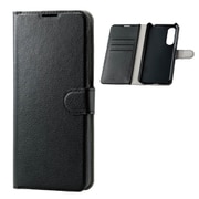 PM-S202PLFU2BK [AQUOS zero 5G basic 用 ソフトレザーケース 薄型 磁石付 ステッチ ブラック]