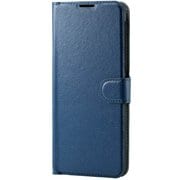 PM-S202PLFU2NV [AQUOS zero 5G basic 用 ソフトレザーケース 薄型 磁石付 ステッチ ネイビー]