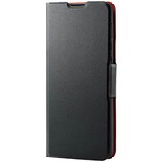 PM-S202PLFUBK [AQUOS zero 5G basic 用 ソフトレザーケース 薄型 磁石付 ブラック]