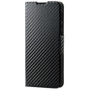 PM-S202PLFUCB [AQUOS zero 5G basic 用 ソフトレザーケース 薄型 磁石付 カーボン調 ブラック]