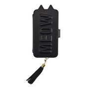 UNI-CSDIP20L-2TTCBK [iPhone 12/iPhone 12 Pro 用 ケース Tassel Tail Cat Flip Case black]