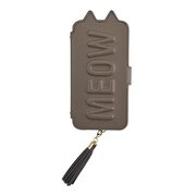 UNI-CSDIP20L-2TTCGY [iPhone 12/iPhone 12 Pro 用 ケース Tassel Tail Cat Flip Case gray]