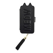 UNI-CSDIP20M-2TTCBK [iPhone 12 mini 用 ケース Tassel Tail Cat Flip Case black]