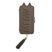 UNI-CSDIP20M-2TTCGY [iPhone 12 mini 用 ケース Tassel Tail Cat Flip Case gray]