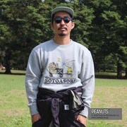 SOTOASOBI SNOOPY CREW SWEAT GO0180R H.GRAY Lサイズ [アウトドアスウェットメンズ]