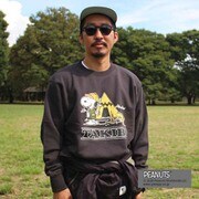 TAKIBI SNOOPY CREW SWEAT GO0182R SMOKE Sサイズ [アウトドアスウェットメンズ]