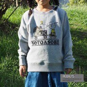 SOTOASOBI SNOOPY CREW SWEAT GOK0181R H.GRAY 120サイズ [アウトドアトップスキッズ]