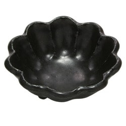 美濃焼 カネコ小兵 輪花 ボウル 8cm 黒練 Y555-0040