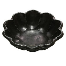美濃焼 カネコ小兵 輪花 ボウル 10cm 黒練 Y555-0041