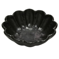 美濃焼 カネコ小兵 輪花 ボウル 12cm 黒練 Y555-0042