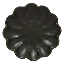 美濃焼 カネコ小兵 輪花 プレート 17cm 黒練 Y555-0046