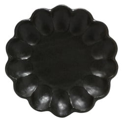 美濃焼 カネコ小兵 輪花 プレート 21cm 黒練 Y555-0047