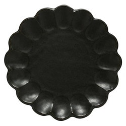 美濃焼 カネコ小兵 輪花 プレート 24cm 黒練 Y555-0048