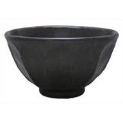 美濃焼 カネコ小兵 輪花 茶碗 黒練 Y555-0049