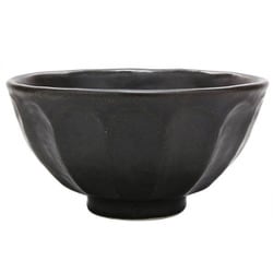 美濃焼 カネコ小兵 輪花 丼 黒練 Y555-0051