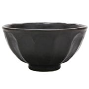 美濃焼 カネコ小兵 輪花 丼 黒練 Y555-0051
