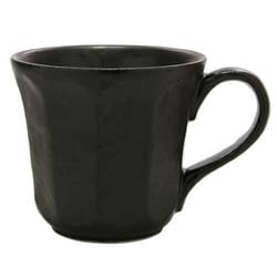 美濃焼 カネコ小兵 輪花 マグカップ 黒練 Y555-0052