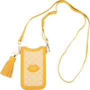 96019 [ネックレススリーブケース Necklace Sleeve Case Yellow Linen with Lips]