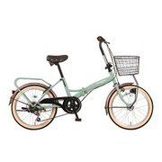 折りたたみ自転車 ルネシック206-C 20インチ 外装6段 常時点灯ライト グリーン MK-21-024