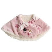 首元あったか おやすみマフラー ボタン付き フリーサイズ アネモネの花 ピンク SM109071-16