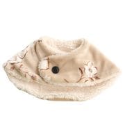 首元あったか おやすみマフラー ボタン付き フリーサイズ アネモネの花 ベージュ SM109071-96