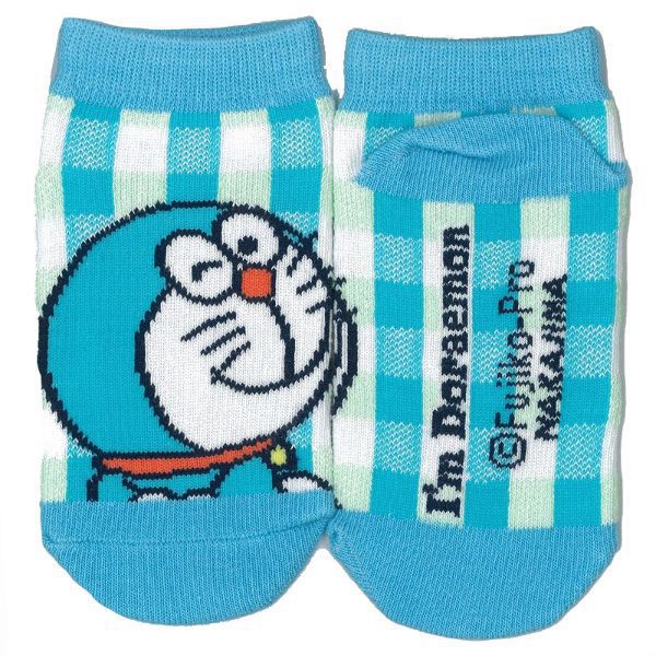 I M Doraemon アイムドラえもん キッズソックス 13 18cm ギンガムチェック キャラクターグッズ