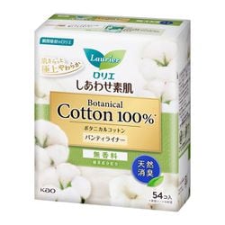 ロリエ しあわせ素肌 パンティライナー ボタニカルコットン100％ 天然消臭 無香料 54個入 [おりもの専用シート]