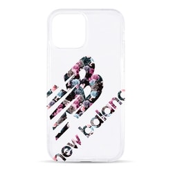 74578-1 [iPhone 12 mini 用 TPUクリアケース New Balance ビッグロゴ/フラワー柄]