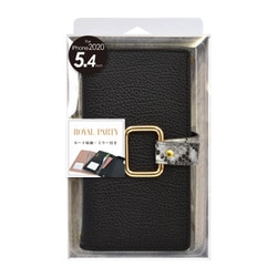 74613-1 [iPhone 12 mini 用 手帳ケース ROYAL PARTY パイソン/BLACK]