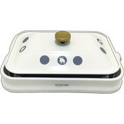 3WAYホットプレート 角型 ヒーター式 たこ焼き・平面・焼肉プレート付属 過昇温度防止装置 ホワイト EF-LC32 WH