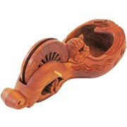 木製墨壺 (鶴亀) 赤欅 255mm