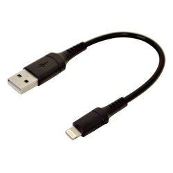 USB Type-A to Lightningケーブル 充電・通信 MFi認証 2.4A 10cm ブラック R01CAAL2A02BK