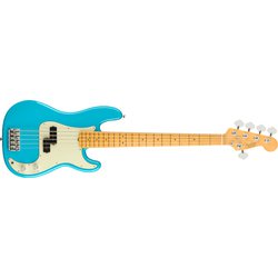 American Professional II Precision Bass V Maple Fingerboard Miami Blue