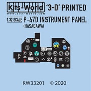 KW33201 WW.IIアメリカ軍戦闘機 P-47計器パネル 3Dデカール 1 [1/32スケール エアクラフト用デカール]